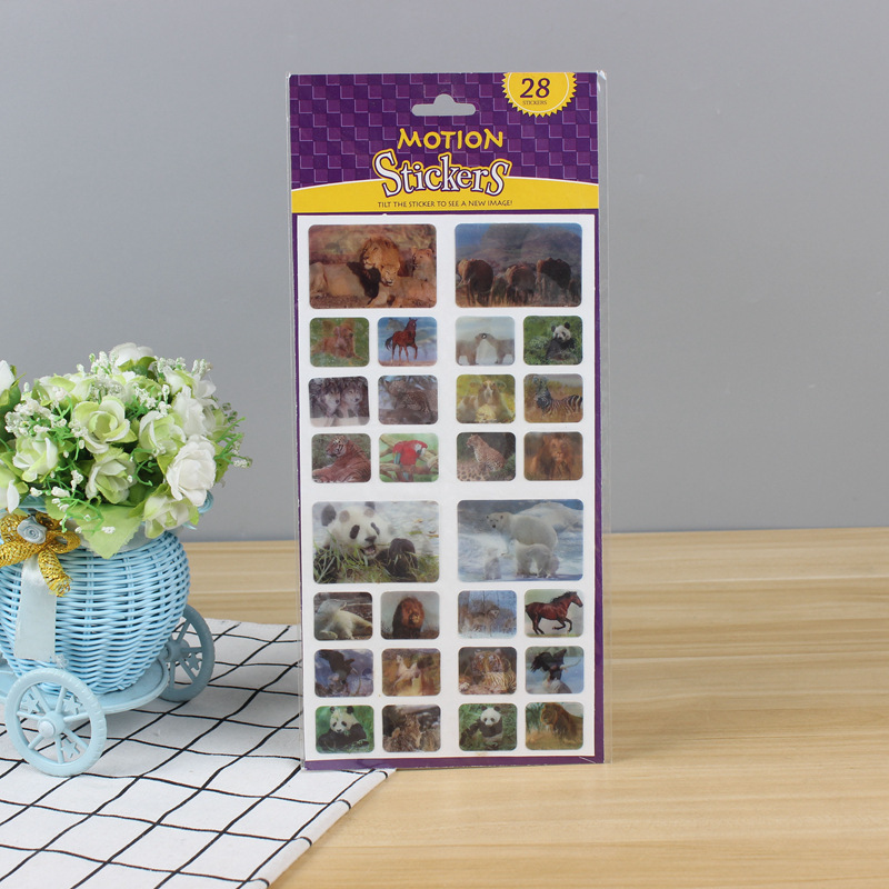 供应3D卡通贴纸变幻变图多图变动三维立体光栅不干胶贴纸