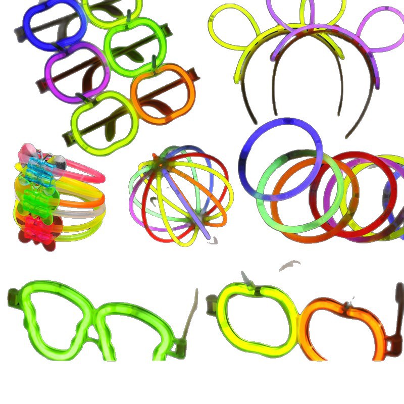 Accesorios de varilla fluorescente varilla luminosa modelado varilla flash plástico con conector gafas de cabello conector de linterna brillante