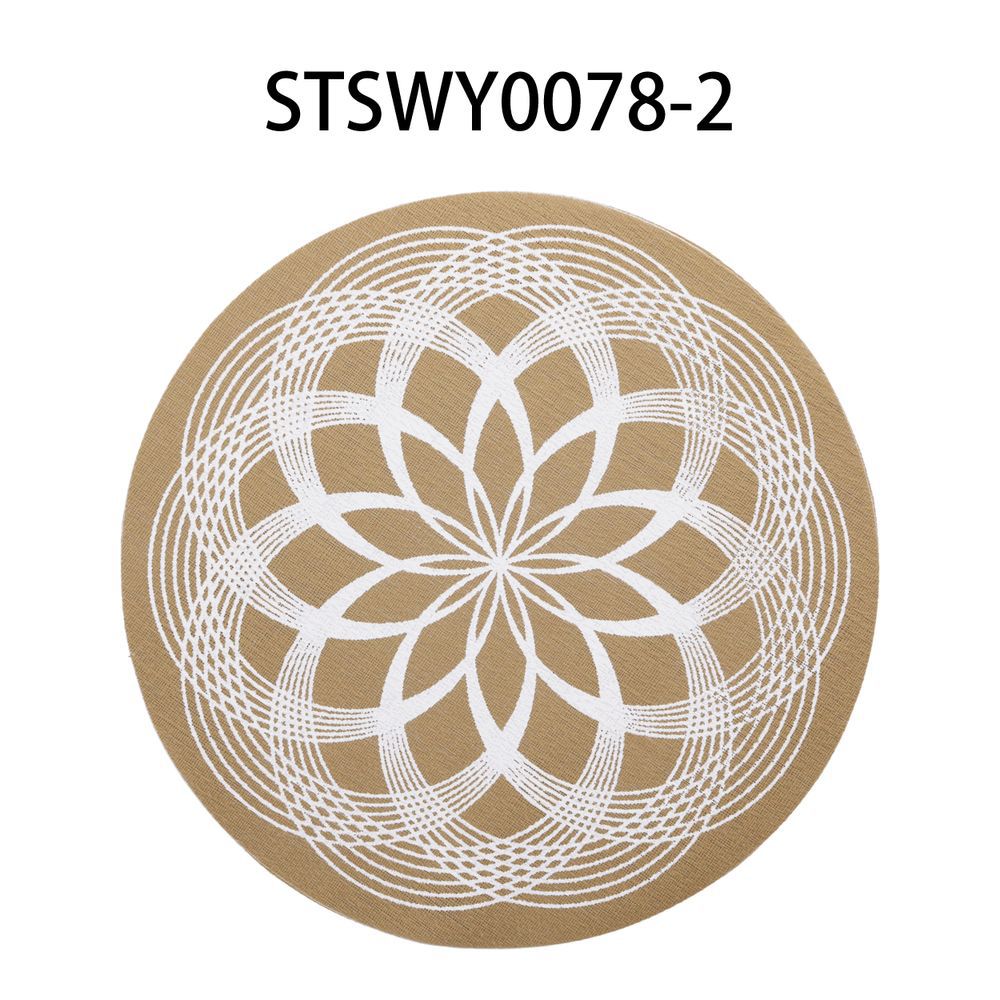 Shengte Lino artificial redondo de aislamiento de PVC estera de mesa de café avanzada alfombra de comida occidental impermeable Luz de lujo mantel Chino Europeo