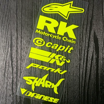 Combo Motorcycle Decorative Decals: Motorcycle wheel hub - type-a-fluorescent-yellow-any-two-pieces-add-20-off