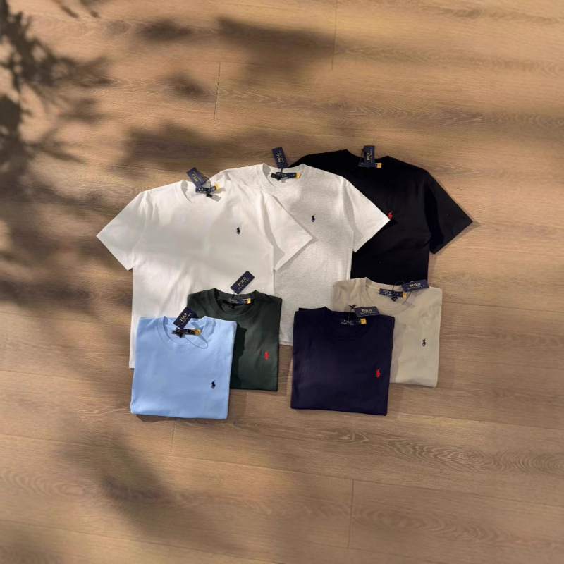 Cross-border foreign trade supply: Ralph Lauren (RL) logo round-neck short-sleeve men's summer casual pure cotton polo T-shirt Cross-border foreign trade supply: Ralph Lauren (RL) logo round-neck short-sleeve men's summer casual pure cotton polo T-shirt