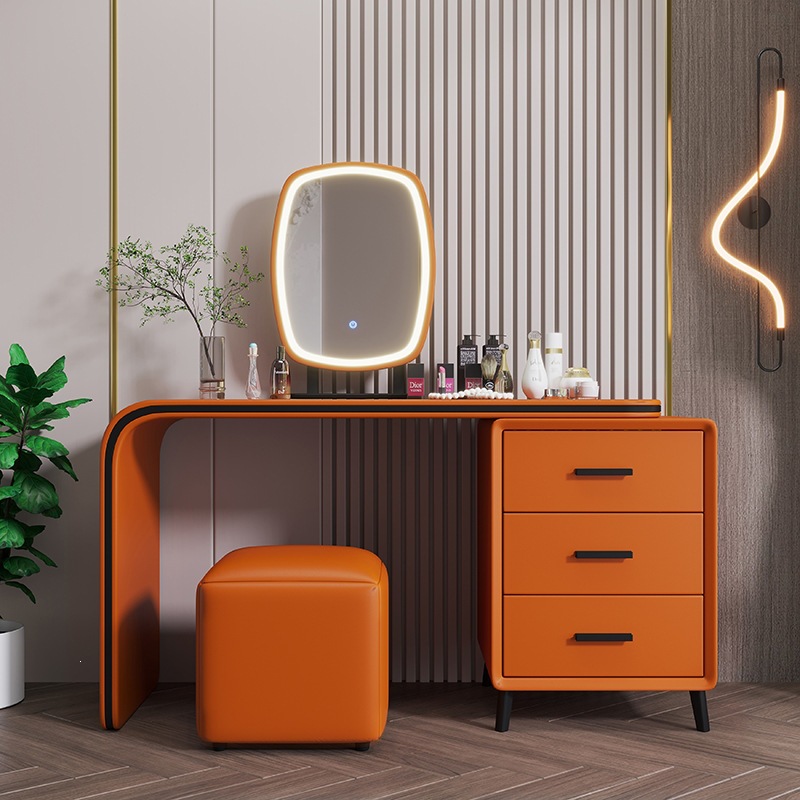 Fábrica directa moderna simple mesa de madera massiva 2026 nuevo dormitorio principal mesa de maquillaje de lujo pequeño almacenamiento