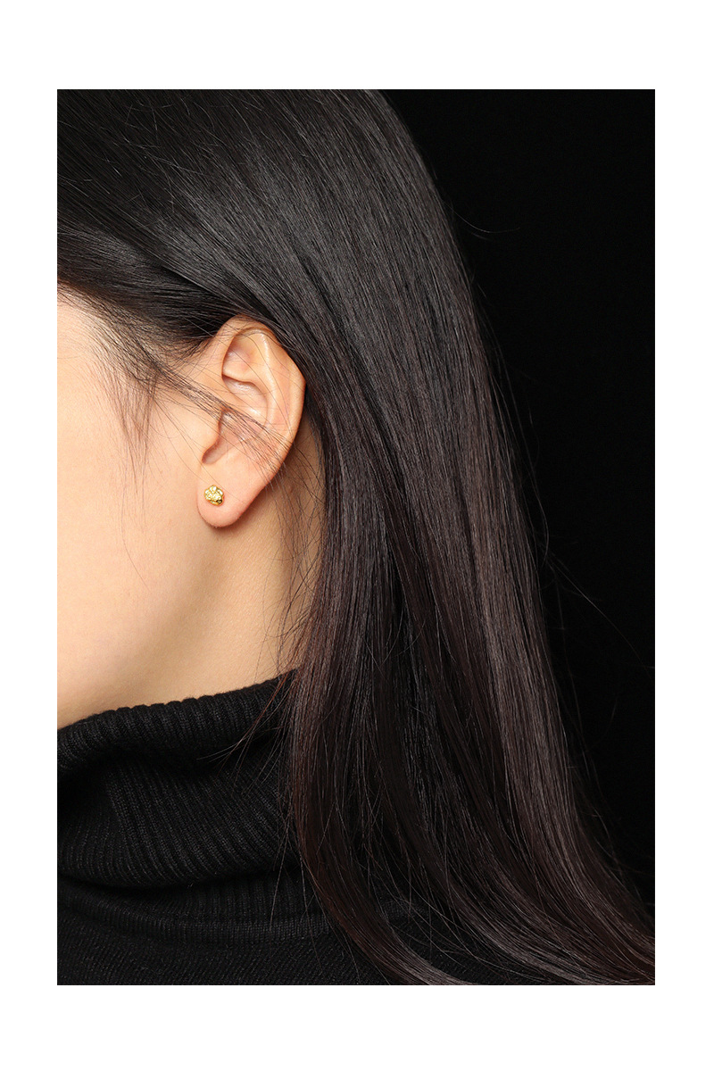 Festival Occasion Korean Irregular Concave-convex Lava S925 Sterling Silver Earrings