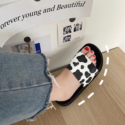 Cow couple slippers Korean style thickened slippers women's home indoor and outdoor summer slippers ins non-slip wholesale