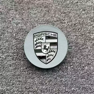 center caps, Hub cover - porsche-gray-black-and-white-logo-76mm