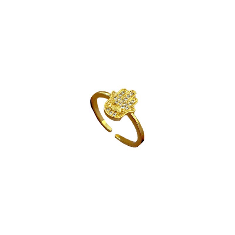 Anello da palmo in diamanti stile coreano, apertura regolabile, gioiello semplice, anello giapponese, anello di coppia_voghion.com