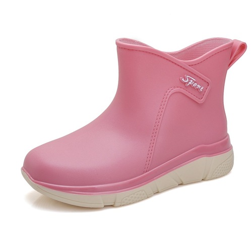 时尚雨鞋女冬水鞋新款防水防滑一体加绒保暖雨靴中筒外穿耐磨胶鞋