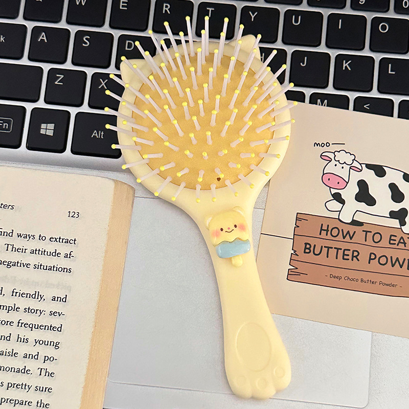 Cat ear mirror comb-yellow ice cream butter bear