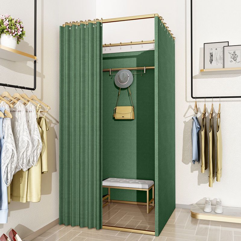 Tienda de ropa, centro comercial, vestuario de ensamblaje, sala de prueba móvil simple, cortina de puerta, piso, estante de exhibición portátil, vestuario