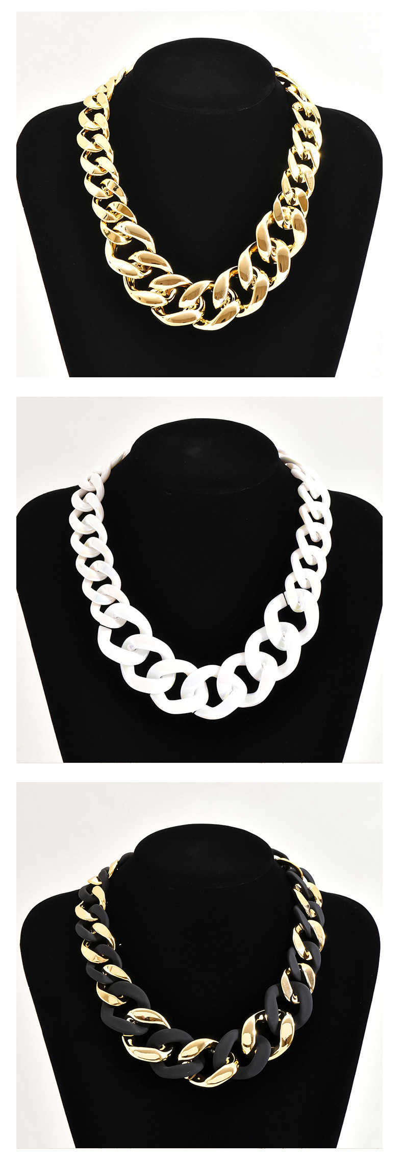 Hip-Hop Exaggerated Geometric CCB Arylic Chain Necklaces Wholesale display picture 1