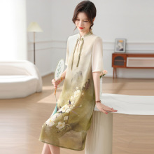 2025夏装中年妈妈国风连衣裙新款气质中老年夏季旗袍裙子女新款