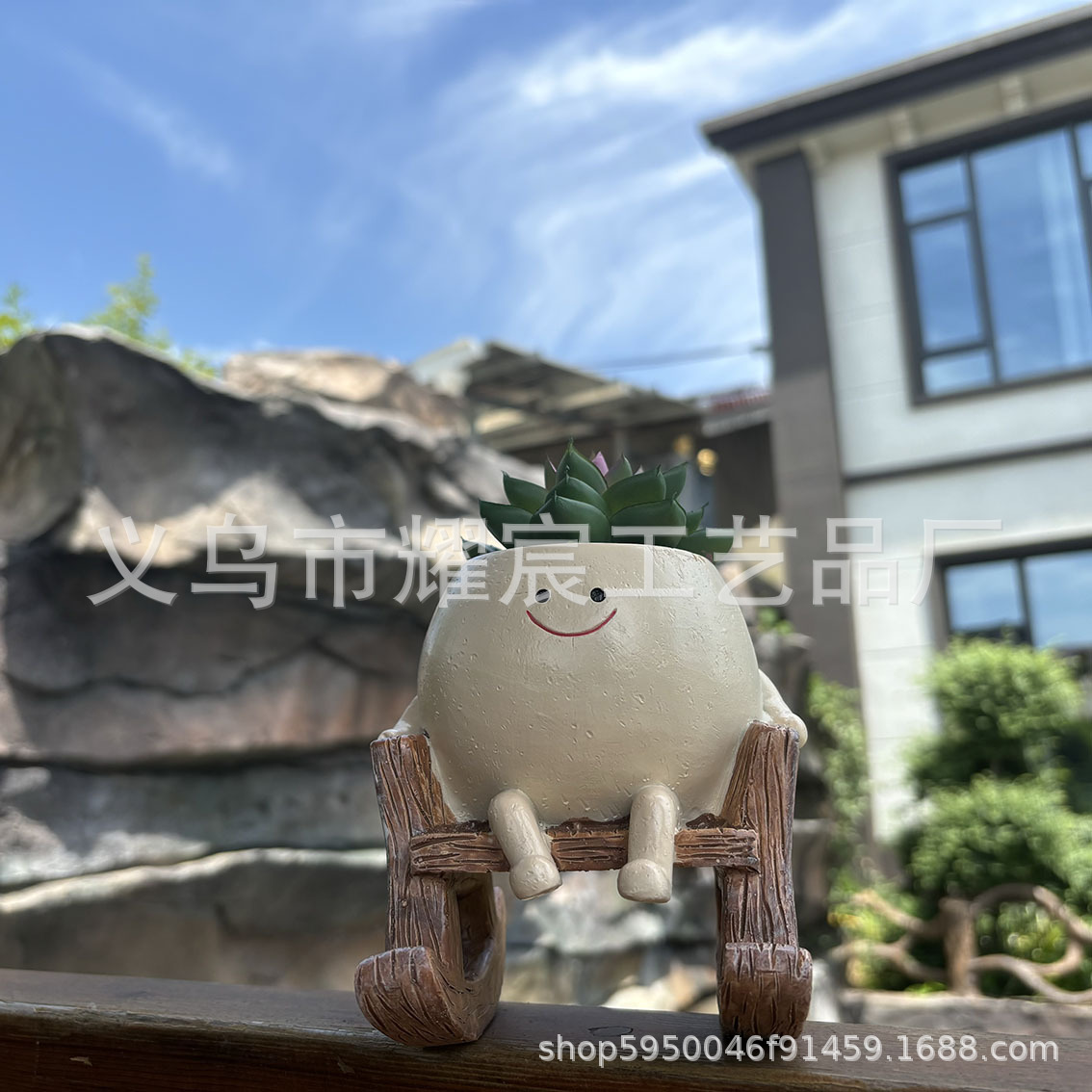 (2개) 작은 흔들의자 육질 꽃 화분 사무실 서재 장식 레이아웃 작은 흔들의자 녹색 식물 화분 정원 장식 창틀 꽃