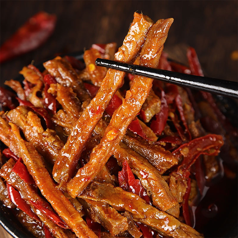 Sichuan Specialty Spicy Beef Strips Zigong Cold-Eaten Beef Slivers Wholesale Snack Food One Piece Shipping