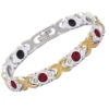 Electro -plated double -colored silver plus gold red stone