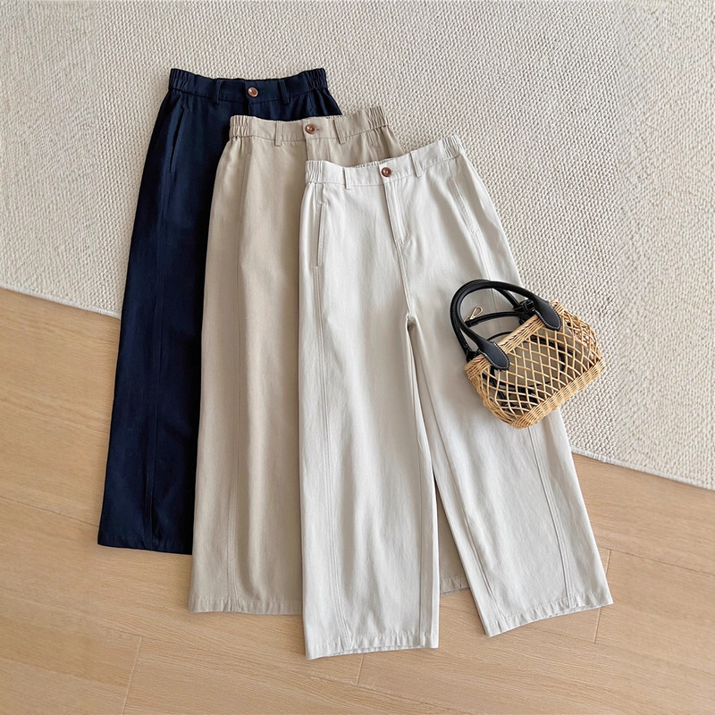 Petite Cropped Tencel Cotton Carrot Pants for Women, Autumn High-Waisted Japanese Style, Slimming Cropped Wide-Leg Granny Pants Petite Cropped Tencel Cotton Carrot Pants for Women, Autumn High-Waisted Japanese Style, Slimming Cropped Wide-Leg Granny Pants
