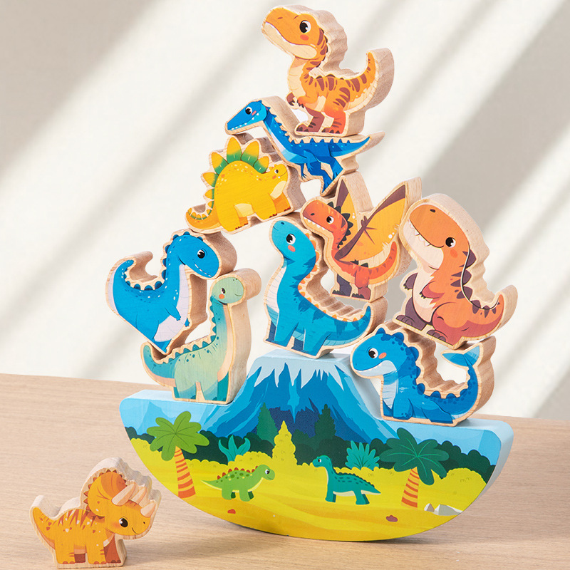 Animales de madera Jenga Juego de apilamiento Jenga Superior Juguetes educativos para niños Desafío de equilibrio Bloques de construcción interactivos entre padres e hijos