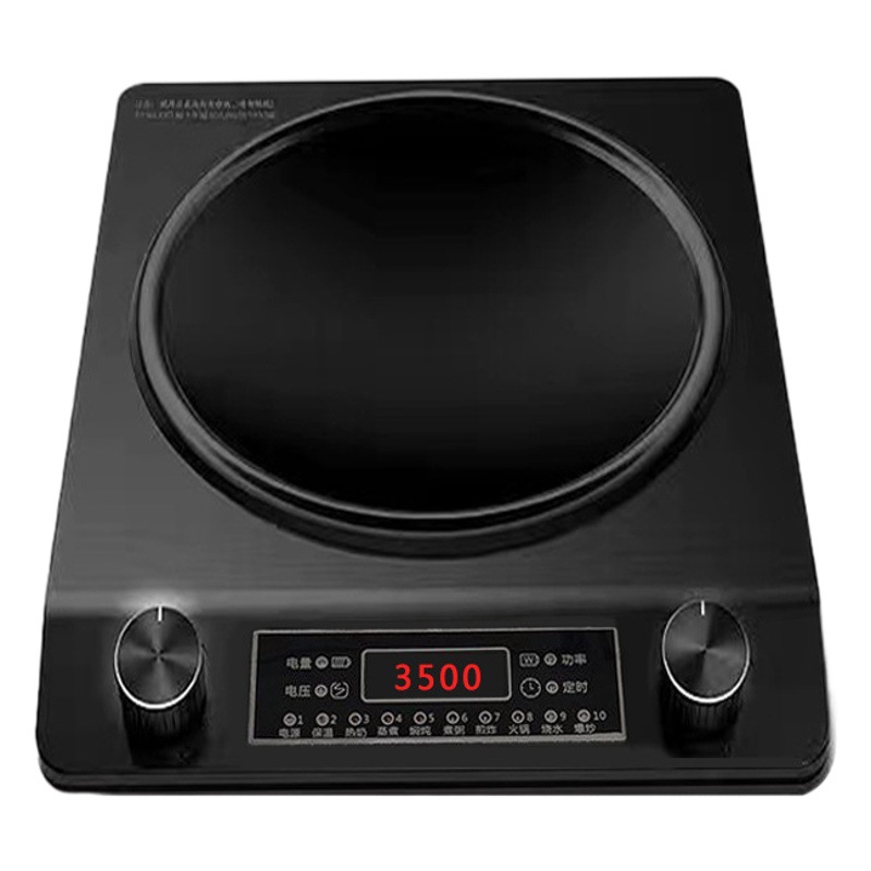 Cocina de inducción para uso doméstico, nuevo modelo, estufa de batería de alta potencia, superficie cóncava, estufa de fuego potente, comercio exterior transfronterizo, estándar británico, estándar americano, 110V