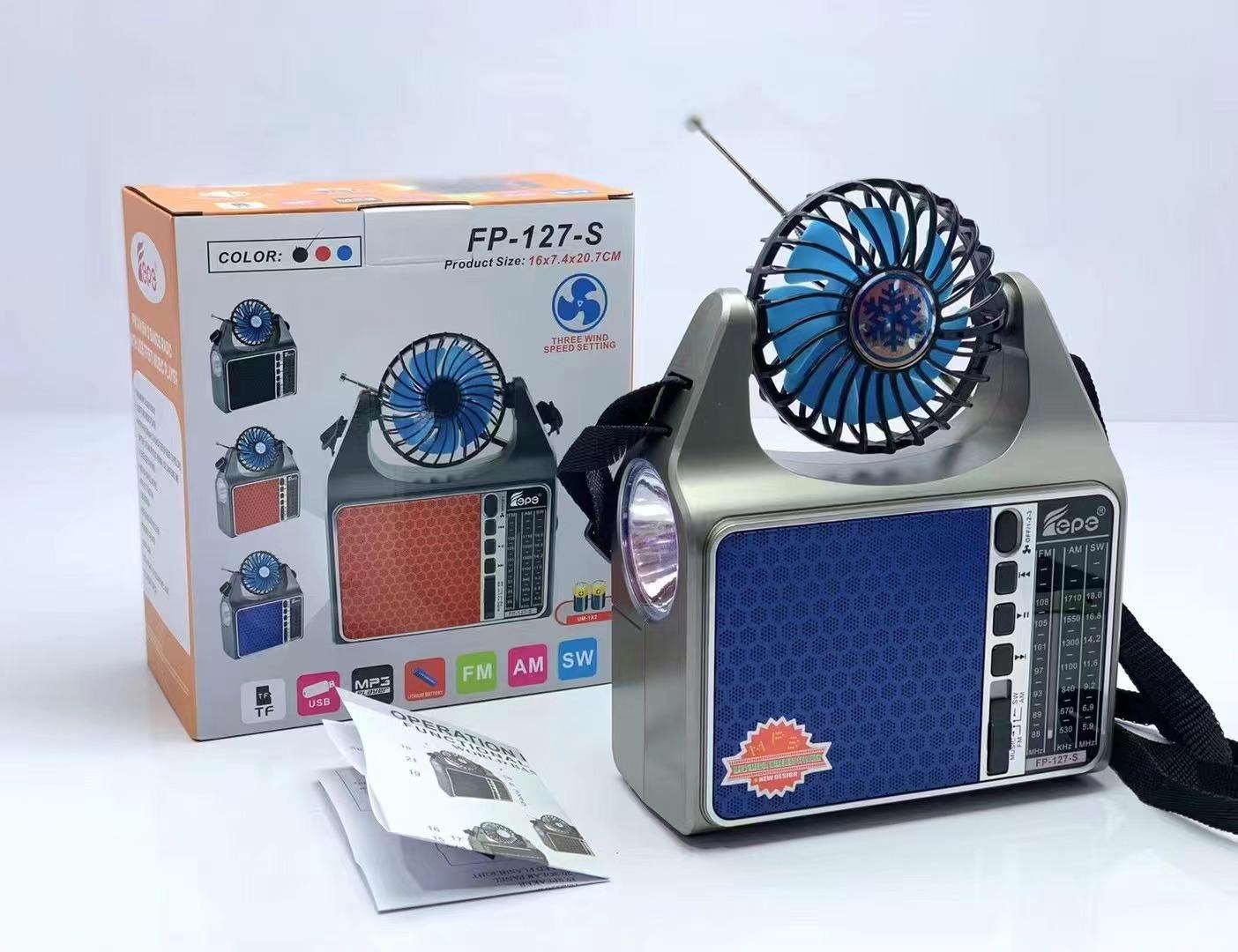 Altavoz Solar con Ventilador, Comercio Exterior África, Radio Bluetooth, Iluminación, Altavoz Bluetooth Tres en Uno, Audio de Escritorio