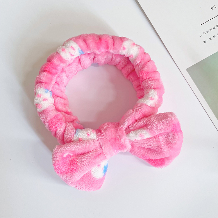 Estilo coreano lindo conejo impresión gran arco diadema cara femenina bufanda belleza deportes banda para el cabello transfronteriza accesorios para el cabello