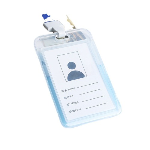 Card holder with rope work tag double-sided transparent ID card holder campus student meal card bus card badge holder wholesale