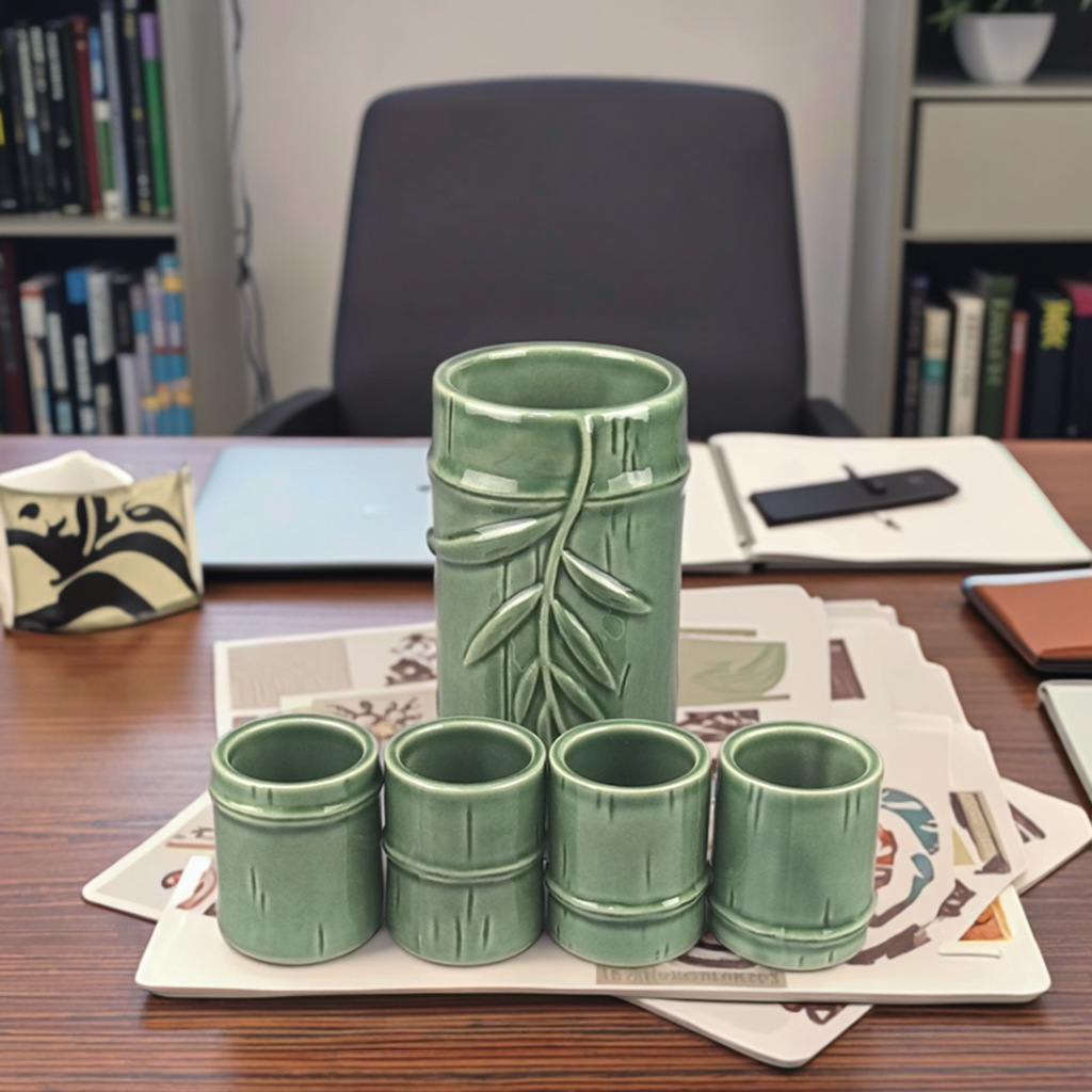 Taza de bar TikiMug transfronteriza Taza de bambú grande de cerámica Taza de cóctel pequeña Mermaid Ticki