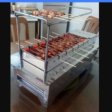 电加热自动旋转烧烤炉翻转烧烤机全镶嵌式无烟远红外线加热