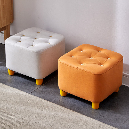 Nordic light luxury shoe bench for home, entryway, shoe wearing small stool, tea table low stool, fabric sofa footrest bench
