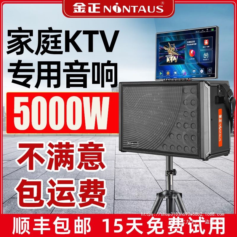 Jinzheng Square Speaker Home Smart Karaoke Outdoor Mobile Singing Ktv All-In-One Machine Set High Power