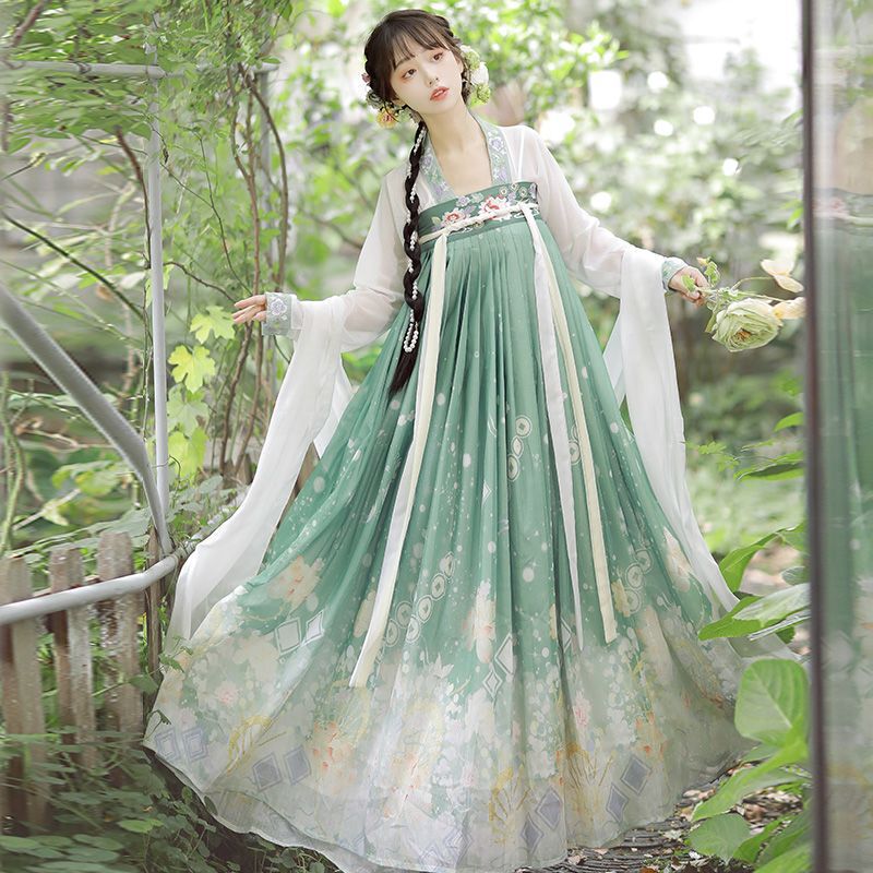 Original Hanfu Female [Li Yue] Tang Style Qi-Chest Skirt Chinese Style Spring and Summer Daily Traditional Hanfu Fresh