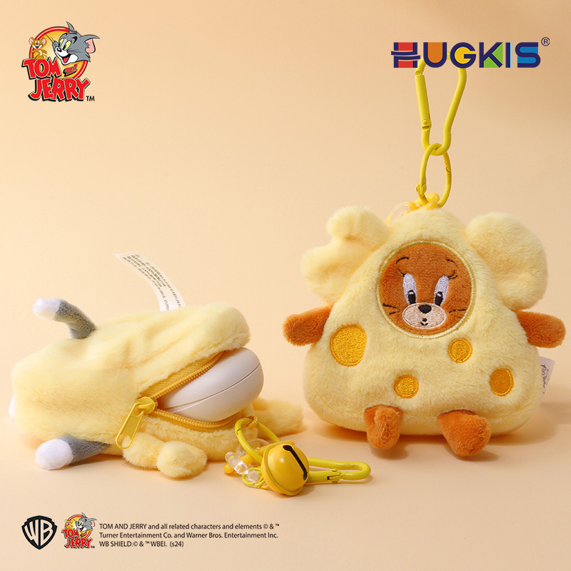 Authentic Tom and Jerry Cheese Coin Purse Keychain Pendant Fun Cartoon Animation Peripheral Headphone Storage Bag