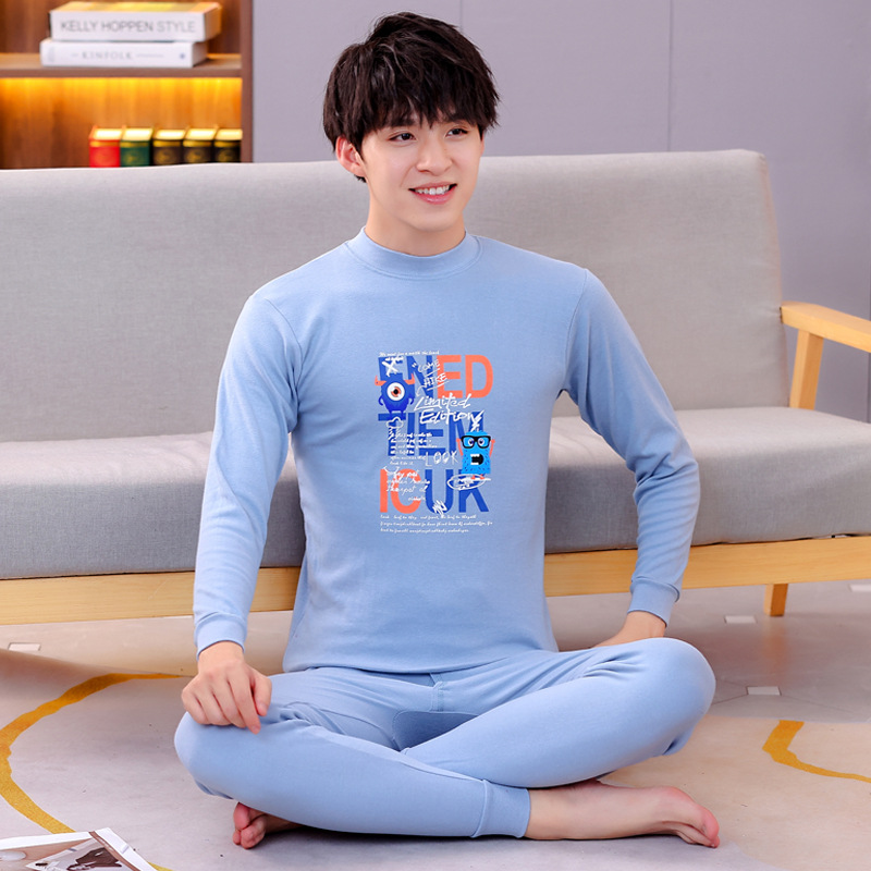 Adolescentes medio y grande ropa interior para niños traje de niños extra grande ropa de otoño pantalones largos traje suéter de algodón ropa interior larga para hombres