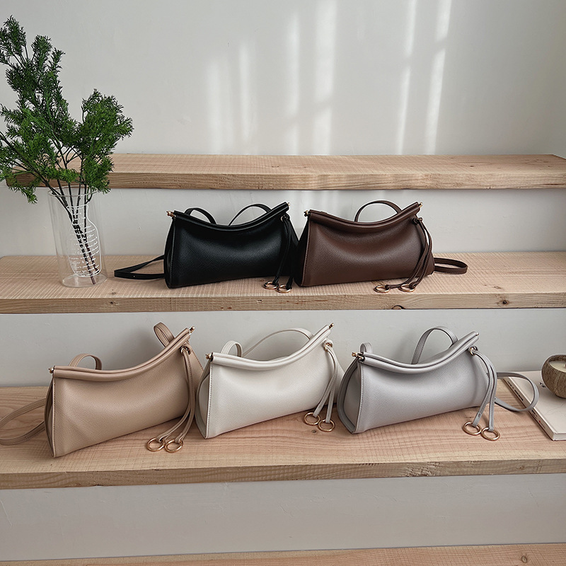 2026 New Arrival Underarm Bag Retro Baguette Purse Kiss-Lock Clasp Bag Fashion Minimalist Niche Shoulder Crossbody Bag - Thumbnail 4