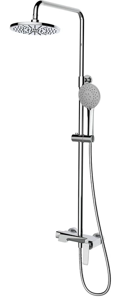 Chrome three-function shower set with 9-inch ABS top spray