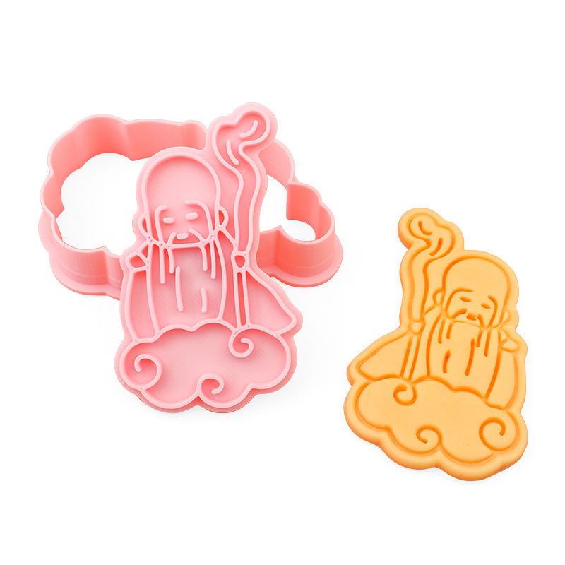 Molde de galletas de Nezha simulado, herramientas de repostería con diseños de dibujos animados de Ao Bing, Ao Guang, Shen Gongbao, Shijin y Bestia del Límite de la Emperatriz