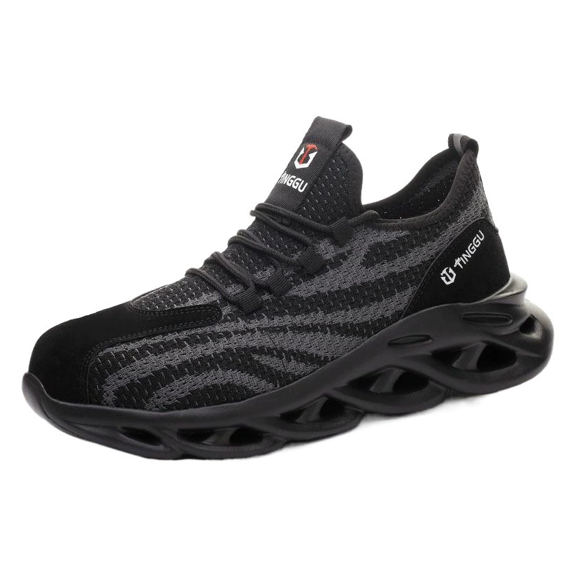 Надзорная обувь для защиты труда летающая тканая сетчатая ткань легкая дышащая обувь для защиты труда мужская противоударная, иглая, нескользящая и износостойкая защита безопасности