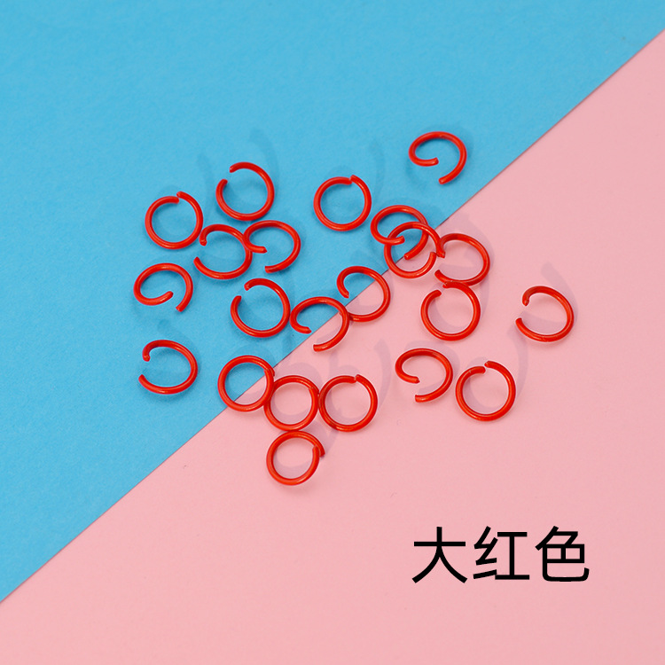 DIY pintura color anillo abierto anillo de conexión de metal hecho a mano solo anillo pulsera collar de color caramelo llavero material