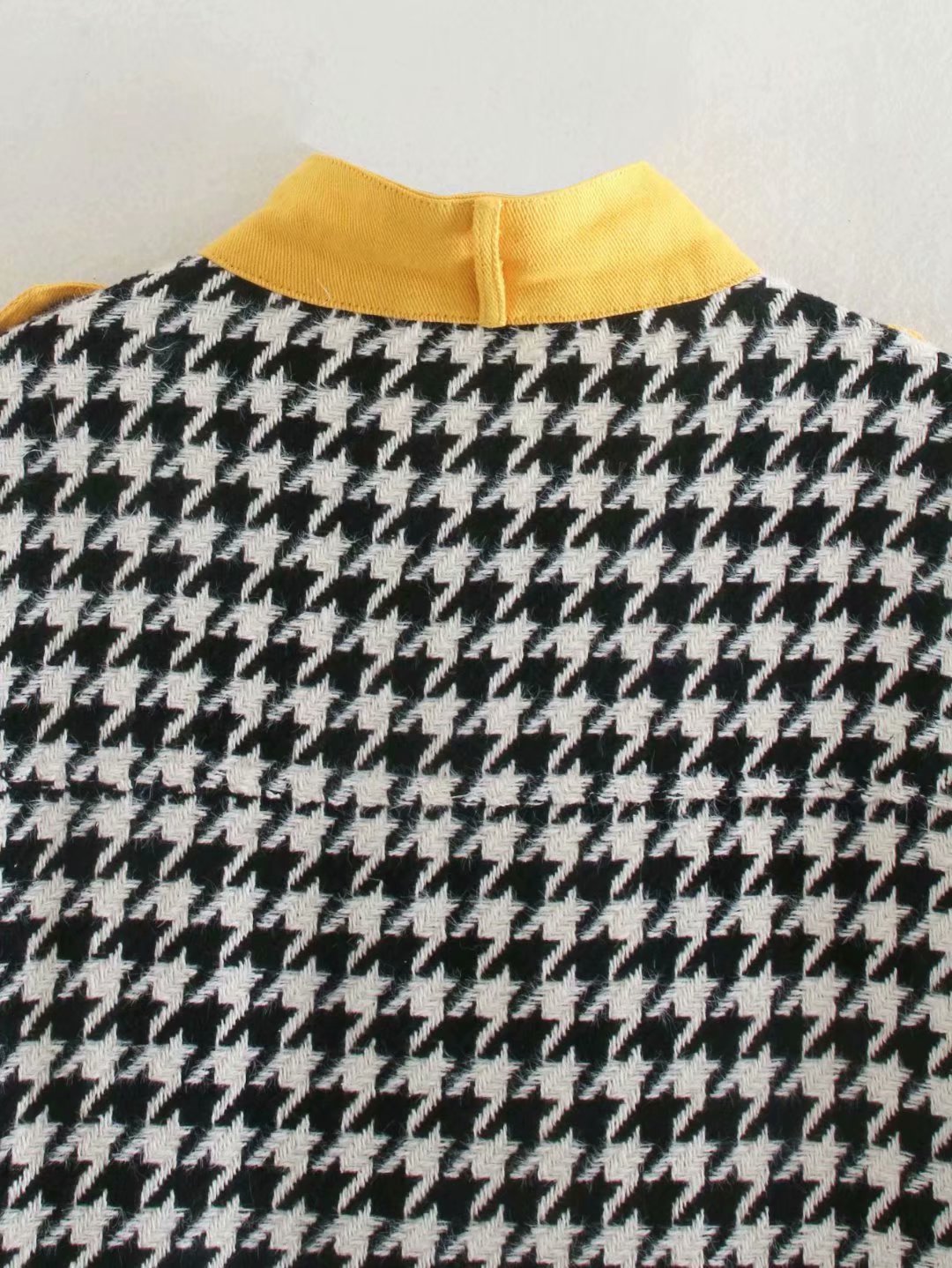 houndstooth check color stand collar jacket nihaostyles clothing wholesale NSAM82612