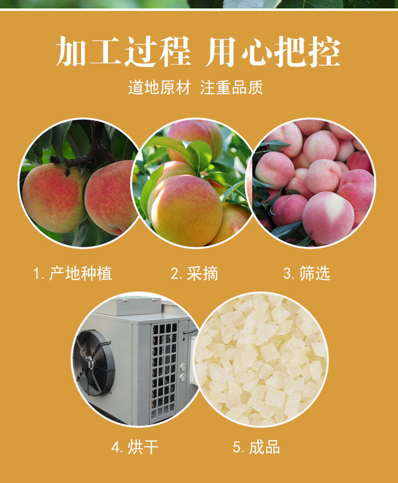 Dried Peach Dices (Prunus persica) — Low-Temperature Dried Fruit for Herbal Teas & Blends preparation