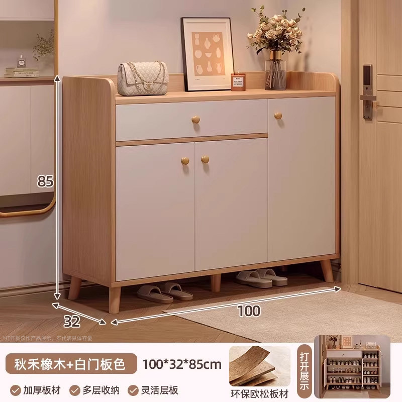 Zapatero de madera maciza entrada a la puerta 2025 nuevo hogar interior armario integrado de almacenamiento pasillo ascensor zapatero