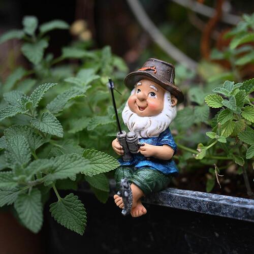 Cross-border resin fishing dwarf ornaments garden rockery pool landscape layout accessories creative outdoor courtyard decoration