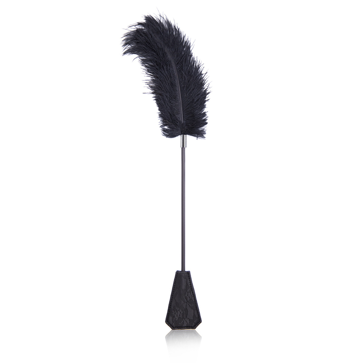 Juguetes sexuales para adultos, latidos de cuero, latidos de mano SM, plumas de sujeción, plumas de avestruz, cuero negro, latidos de encaje, metal, latidos SP