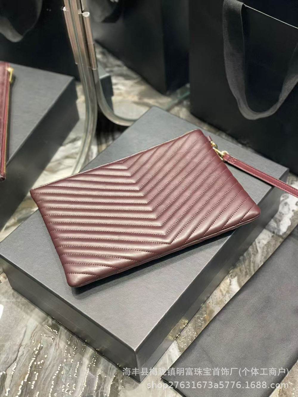 New Women's Genuine Leather Clutch Bag, Small Cowhide Multi-Slot Handbag, Fashionable Evening Bag, Mobile Phone Envelope Bag - Thumbnail 7