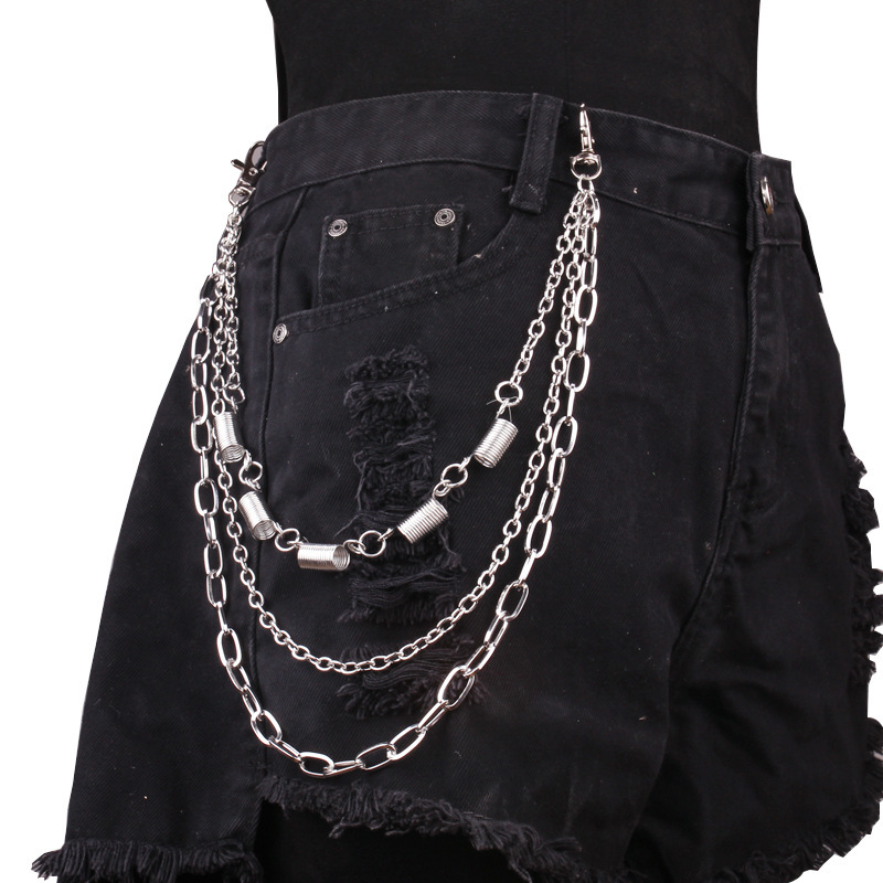 Men's Hip-hop Multi-layer Metal Pants Chain Street Style Accessory_voghion.com