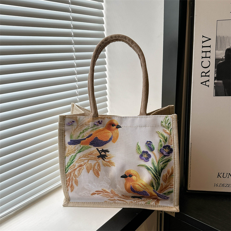 Bolsas de mujer de alta capacidad de alta calidad coreana de algodón y cáñamo, bolsas de mano de hombro de nuevo estilo de moda para viajar al trabajo