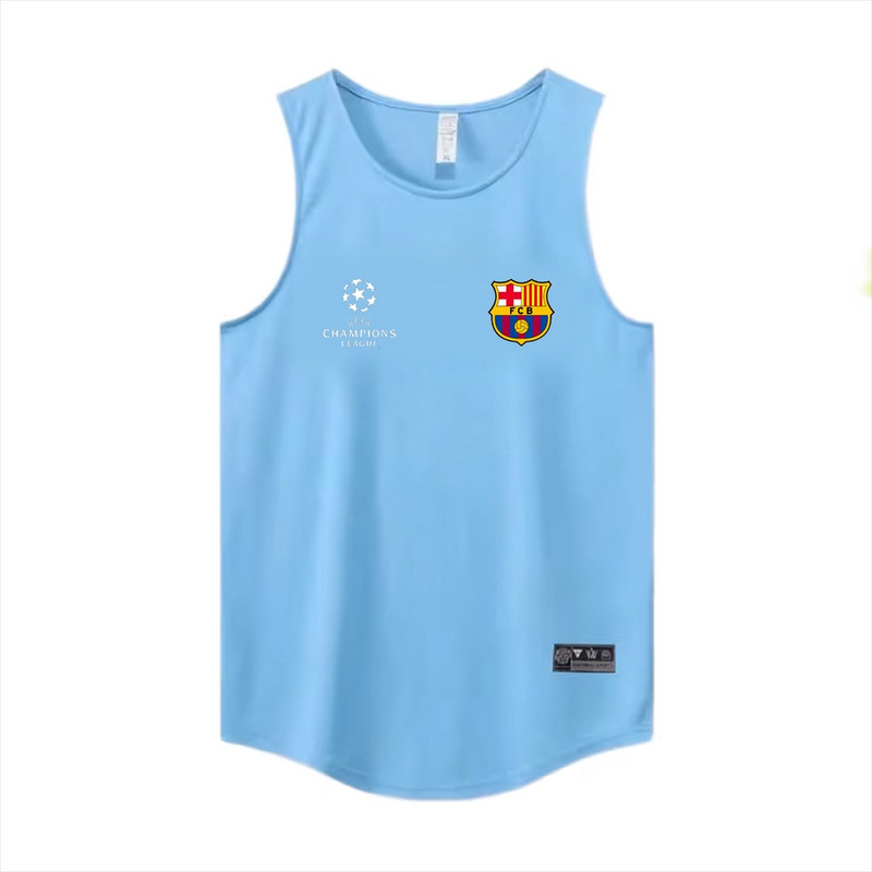 Quick-dry vest American style fitness summer Champions League football Barcelona club men's sleeveless breathable loose large size