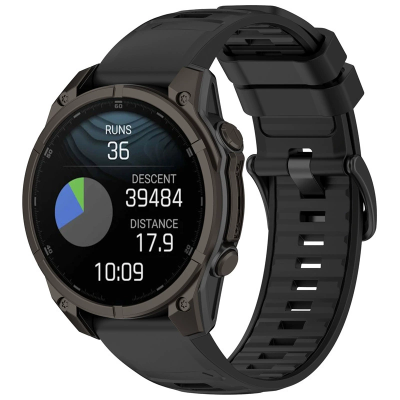 Подходящий ремешок силиконовый двухцветный 47 мм для часов Garmin Fenix8/7X/E 6pro/5S/mk3/Enduro/3HR