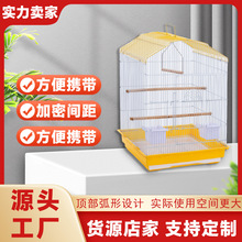 工厂直销批发折叠宠物笼金属铁艺鸟笼八哥鹦鹉鸟笼子铁丝中号鸟笼