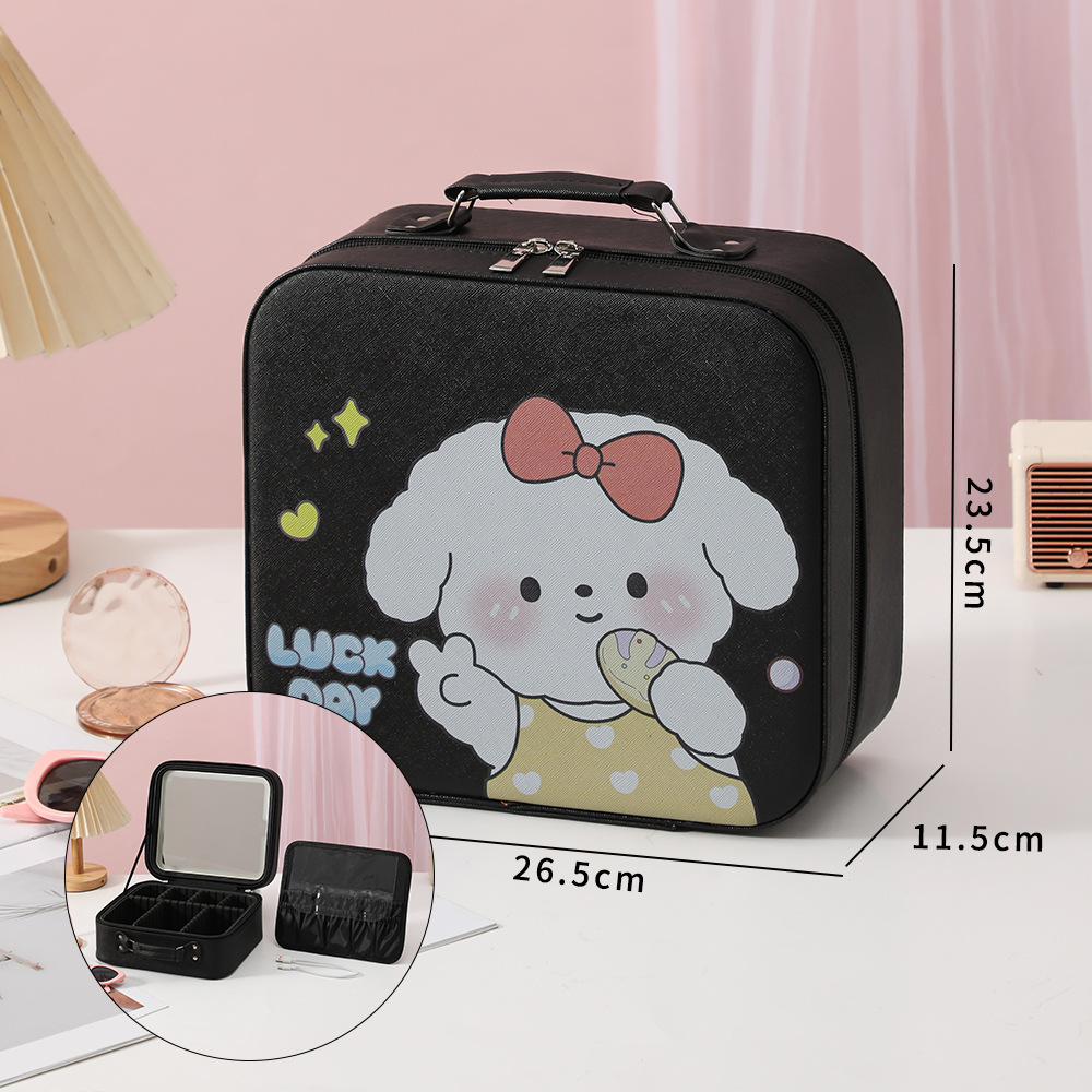 Caja de maquillaje de lámpara LED portátil de alta calidad sensación de viaje bolsa de maquillaje de almacenamiento nueva bolsa de maquillaje de gran capacidad de lujo ligero