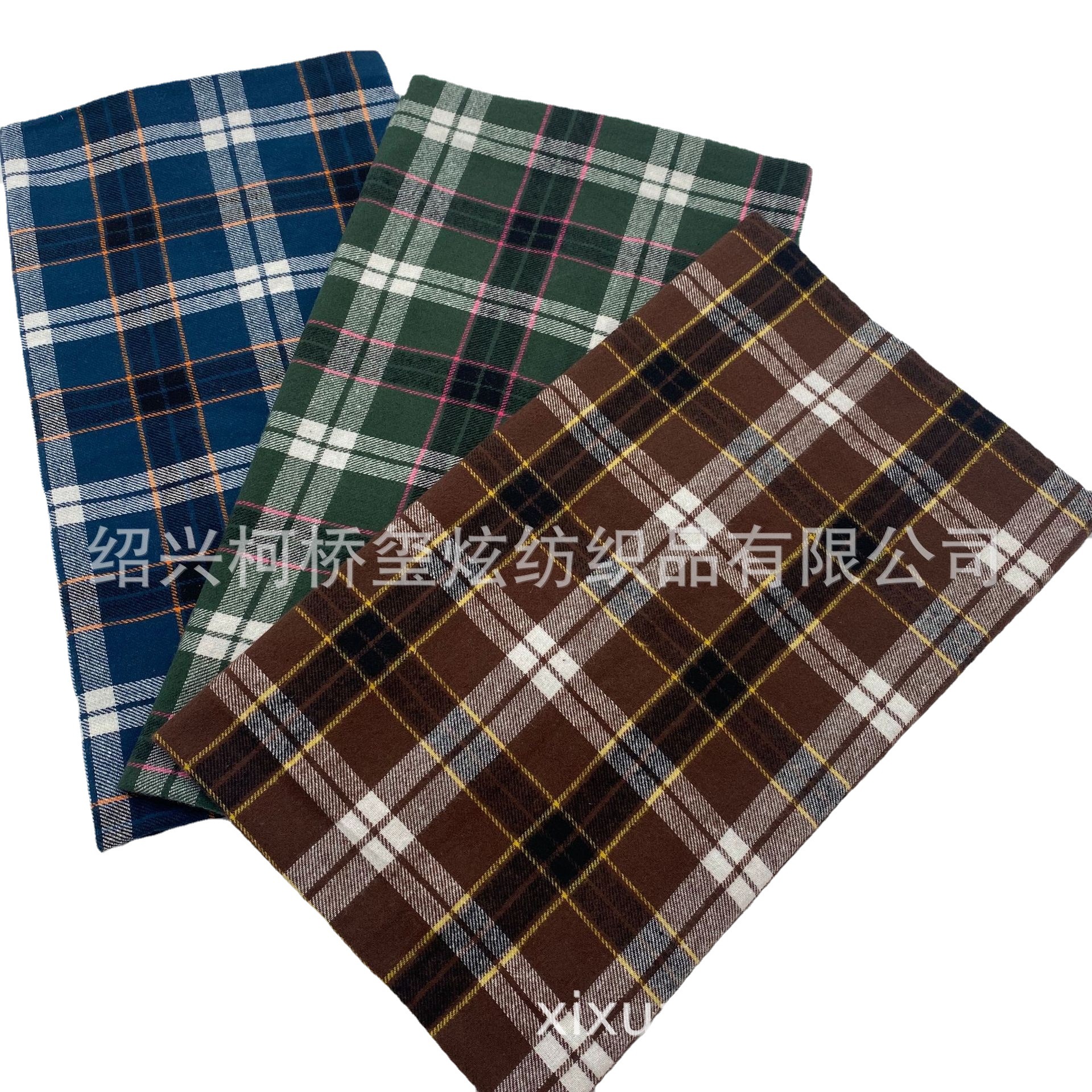 21支法兰绒格子布料 磨毛色织格子面料 衬衫布格子裤适合现货