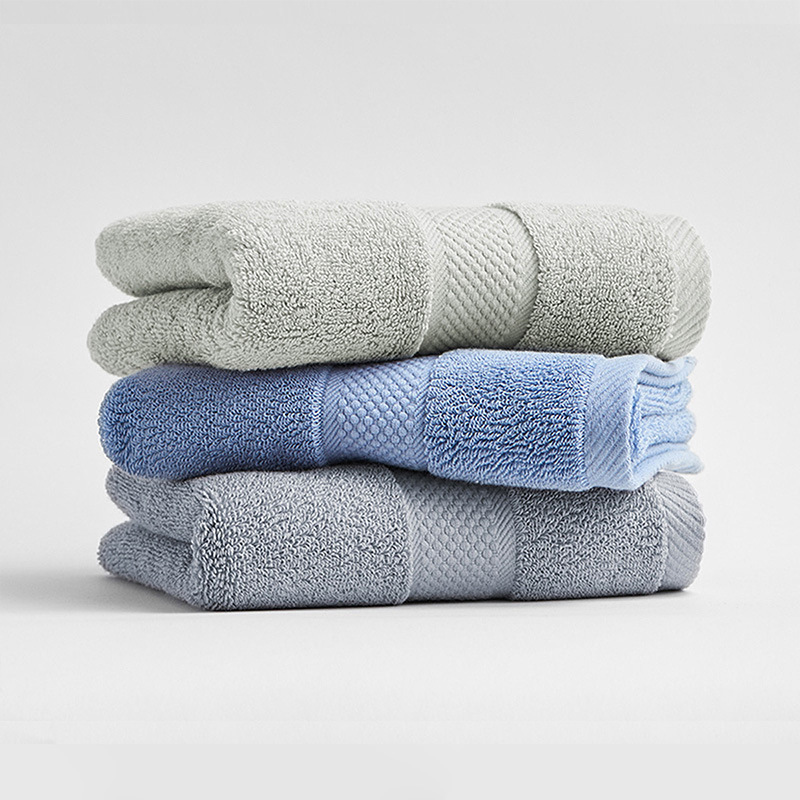 Customized Pure Cotton Hotel Towels, Absorbent and Quick-Drying, White Long-Staple Cotton, Soft Household Bath Towel Set, Quick-Drying Beach Towels